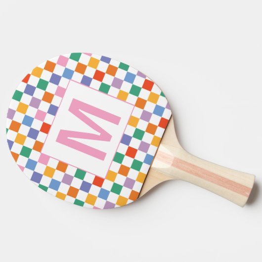 Custom monogram geometric square Ping Pong Paddle 卓球ラケット (横)