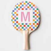 Custom monogram  geometric square Ping Pong Paddle 卓球ラケット (正面)