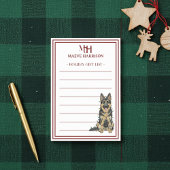 Custom Monogram German Shepherd Holiday Gift List ポストイット