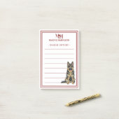 Custom Monogram German Shepherd Holiday Gift List ポストイット (デスク上)