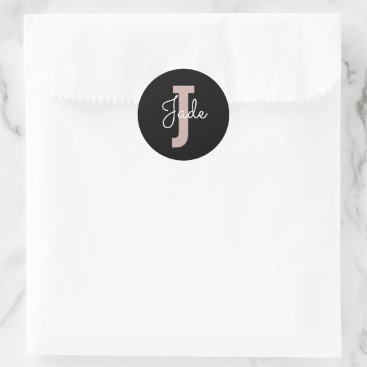 Custom Monogram Gift for Names Starting with J  ラウンドシール (バッグ)