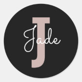 Custom Monogram Gift for Names Starting with J  ラウンドシール (正面)