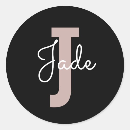 Custom Monogram Gift for Names Starting with J  ラウンドシール (正面)
