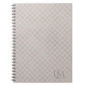 Custom Monogram Gold & Gray Taupe Notebook ノートブック (正面)
