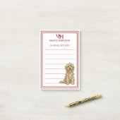 Custom Monogram Golden Doodle Holiday Gift List ポストイット (デスク上)