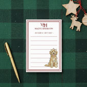 Custom Monogram Golden Doodle Holiday Gift List ポストイット