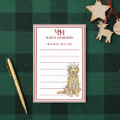 Custom Monogram Golden Retriever Holiday Gift List ポストイット
