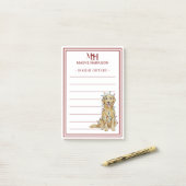 Custom Monogram Golden Retriever Holiday Gift List ポストイット (デスク上)