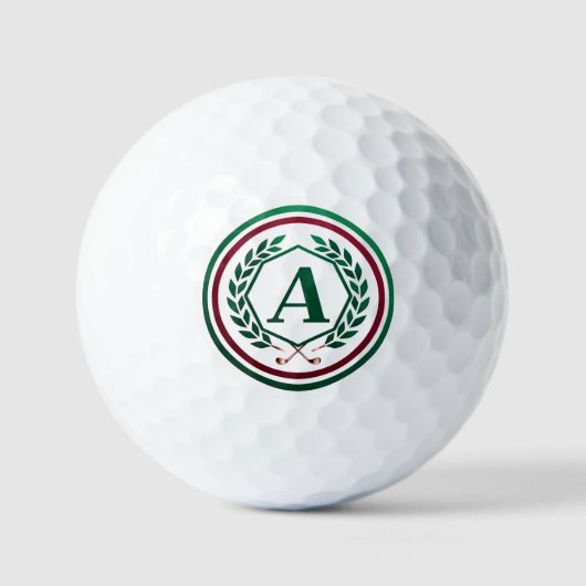Custom Monogram Golf Ball | Personalized "A"  ゴルフボール (正面)