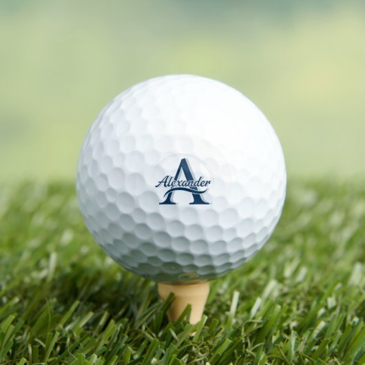 Custom Monogram Golf Balls with Alexander A ゴルフボール (インサイチュ 木)