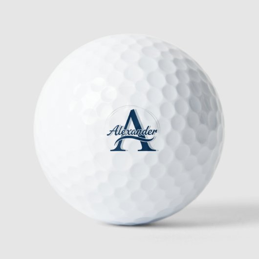 Custom Monogram Golf Balls with Alexander A ゴルフボール (正面)