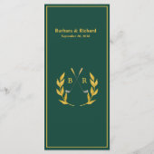 Custom Monogram Golf Theme Wedding  メニュー (裏面)