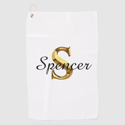 Custom Monogram Golf Towel | Personalized Name  ゴルフタオル (正面)