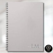 Custom Monogram Gray Taupe Notebook ノートブック