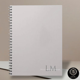 Custom Monogram Gray Taupe Notebook ノートブック