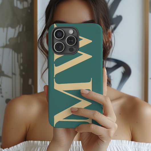 Custom Monogram Green Case Gift for Teens & Adults iPhoneケース