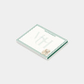 Custom Monogram Hand Drawn Dachshund Reading ポストイット (アングル)