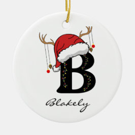 Custom Monogram Holiday Ornament For Family セラミックオーナメント