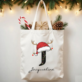 Custom Monogram Holiday Tote Bag for Friends トートバッグ