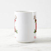 Custom Monogram initial K merry Christmas  コーヒーマグカップ (中央)