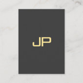 Custom Monogram Initial Luxury Black & Gold Mighty 名刺 (裏面)