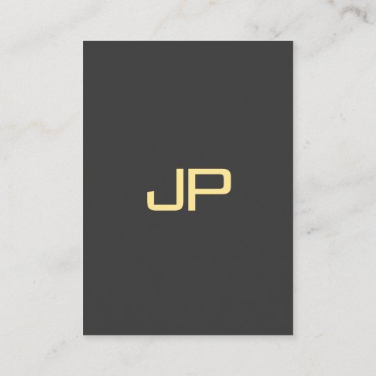 Custom Monogram Initial Luxury Black & Gold Mighty 名刺 (裏面)