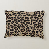 Custom Monogram Initial & Name Chic Leopard Print アクセントクッション (裏面)