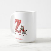 Custom Monogram initial Z merry Christmas  コーヒーマグカップ (正面左)
