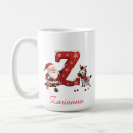 Custom Monogram initial Z merry Christmas  コーヒーマグカップ