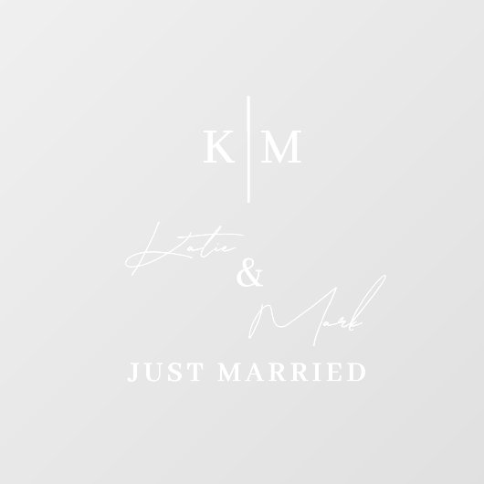 Custom Monogram Just Married Car Wedding Banner  ウィンドウサイン (シート)