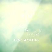 Custom Monogram Just Married Car Wedding Banner  ウィンドウサイン (シート3)