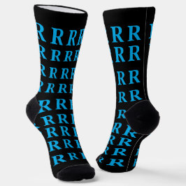 Custom Monogram Letter Black Blue socks ソックス