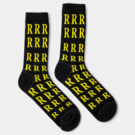 Custom Monogram Letter Black Yellow socks ソックス