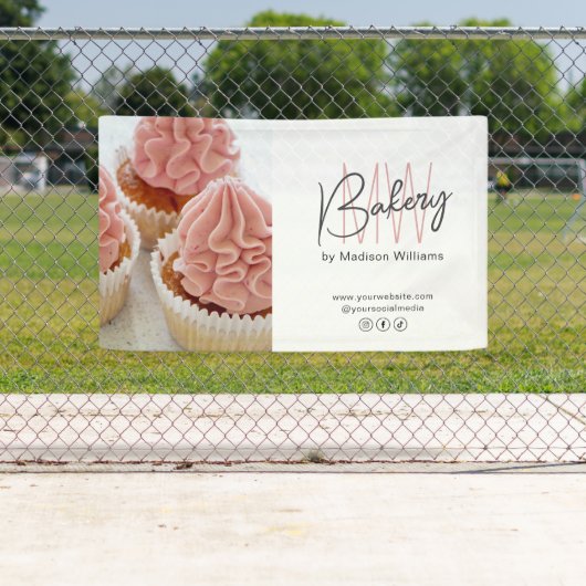 Custom Monogram Logo Photo Bakery Business 横断幕 (インサイチュ)