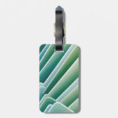 Custom Monogram  Luggage Tag – Blue Green Abstract ラゲッジタグ (裏面縦)
