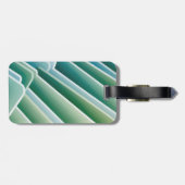 Custom Monogram  Luggage Tag – Blue Green Abstract ラゲッジタグ (裏面横)