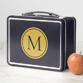 Custom Monogram Metal Lunch Box Stylish and Bold メタルランチボックス (インサイチュ)