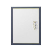 Custom Monogram Minimalist Navy Blue Gold Men Chic ノートパッド (回転)
