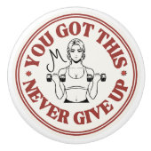 Custom Monogram Motivational Retro セラミックノブ (正面)