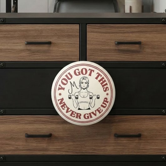 Custom Monogram Motivational Retro セラミックノブ