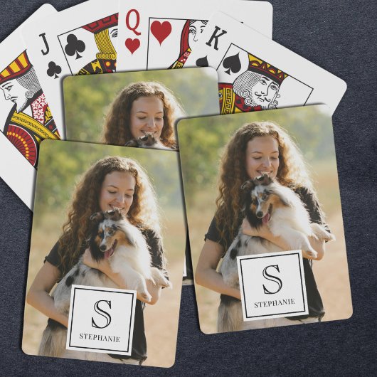 Custom Monogram, Name and Photo Modern Photography トランプ