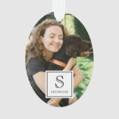 Custom Monogram, Name and Photo Pet Photography オーナメント (正面)