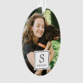Custom Monogram, Name and Photo Pet Photography オーナメント (正面)