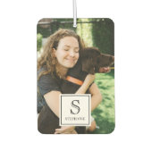 Custom Monogram, Name and Photo Pet Photography カーエアーフレッシュナー (正面)
