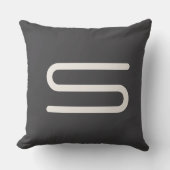  Custom monogram name black and white typography クッション (正面)