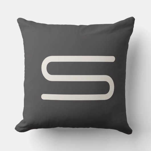 Custom monogram name black and white typography クッション (正面)