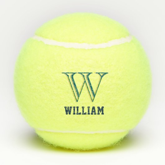 Custom Monogram Name Bold Initial Tennis Ball テニスボール (裏面)