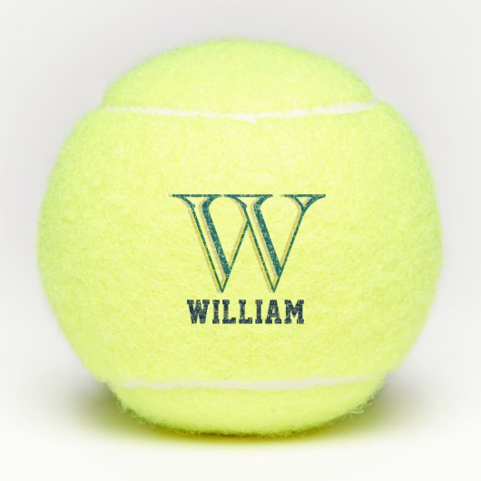 Custom Monogram Name Bold Initial Tennis Ball テニスボール (正面)