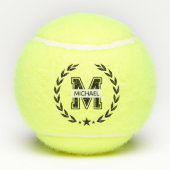 Custom Monogram Name Bold Initial Tennis Ball テニスボール (裏面)