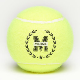 Custom Monogram Name Bold Initial Tennis Ball テニスボール